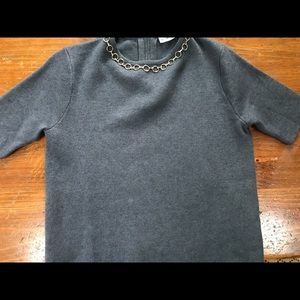 Zara grey top with attached necklace